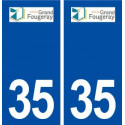 35 Grand Fougeray logo  autocollant plaque stickers ville