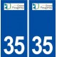 35 Grand Fougeray logo  autocollant plaque stickers ville