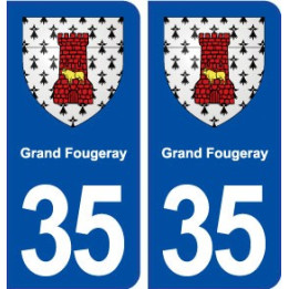 35 Grand Fougeray blason  autocollant plaque stickers ville