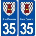 35 Grand Fougeray blason  autocollant plaque stickers ville