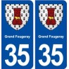 35 Grand Fougeray blason  autocollant plaque stickers ville