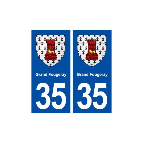 35 Grand Fougeray blason  autocollant plaque stickers ville