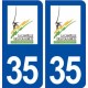 35 La Chapelle des Fougeretz logo  autocollant plaque stickers ville