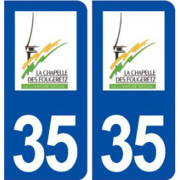 35 La Chapelle des Fougeretz logo  autocollant plaque stickers ville