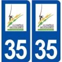 35 La Chapelle des Fougeretz logo  autocollant plaque stickers ville