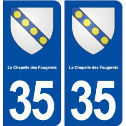 35 La Chapelle des Fougeretz blason  autocollant plaque stickers ville