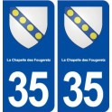 35 La Chapelle des Fougeretz blason  autocollant plaque stickers ville
