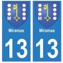 13 Miramas ville autocollant plaque