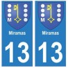 13 Miramas ville autocollant plaque
