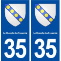 35 La Chapelle des Fougeretz blason  autocollant plaque stickers ville
