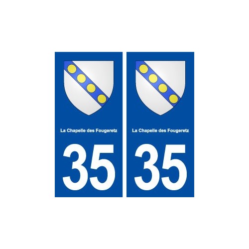 35 La Chapelle des Fougeretz blason  autocollant plaque stickers ville
