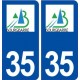 35 Bourgbarré logo  autocollant plaque stickers ville