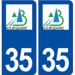 35 Bourgbarré logo  autocollant plaque stickers ville