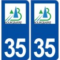 35 Bourgbarré logo  autocollant plaque stickers ville