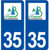 35 Bourgbarré logo  autocollant plaque stickers ville