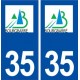 35 Bourgbarré logo  autocollant plaque stickers ville
