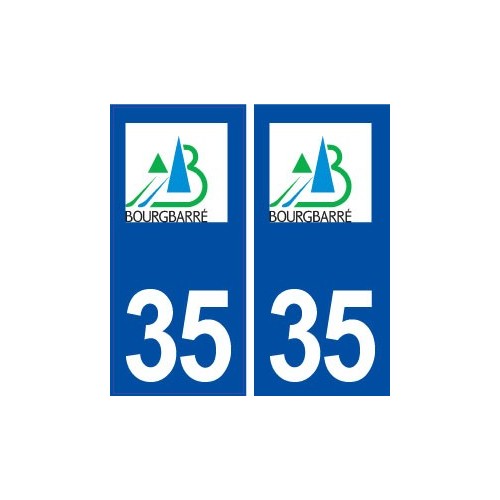 35 Bourgbarré logo  autocollant plaque stickers ville