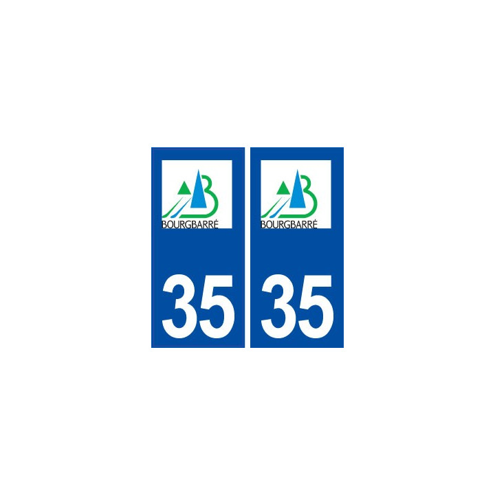35 Bourgbarré logo  autocollant plaque stickers ville