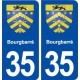 35 Bourgbarré blason  autocollant plaque stickers ville