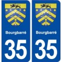 35 Bourgbarré blason  autocollant plaque stickers ville