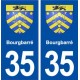 35 Bourgbarré blason  autocollant plaque stickers ville