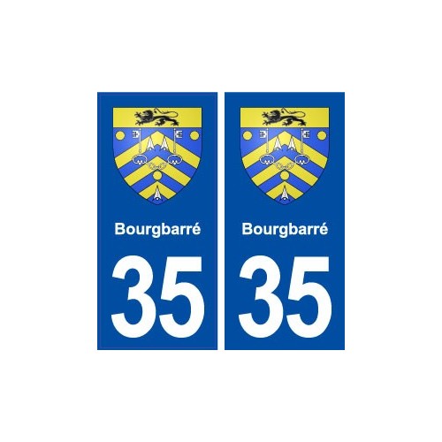 35 Bourgbarré blason  autocollant plaque stickers ville