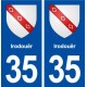 35 Irodouër blason  autocollant plaque stickers ville