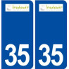 35 Irodouër logo  autocollant plaque stickers ville