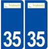 35 Irodouër logo  autocollant plaque stickers ville