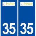35 Irodouër logo  autocollant plaque stickers ville