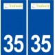 35 Irodouër logo  autocollant plaque stickers ville