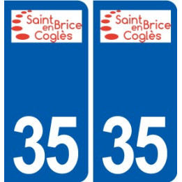 35 Saint Brice en Coglès logo  autocollant plaque stickers ville