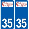 35 Saint Brice en Coglès logo  autocollant plaque stickers ville