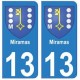 13 Miramas ville autocollant plaque