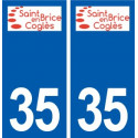 35 Saint Brice en Coglès logo  autocollant plaque stickers ville