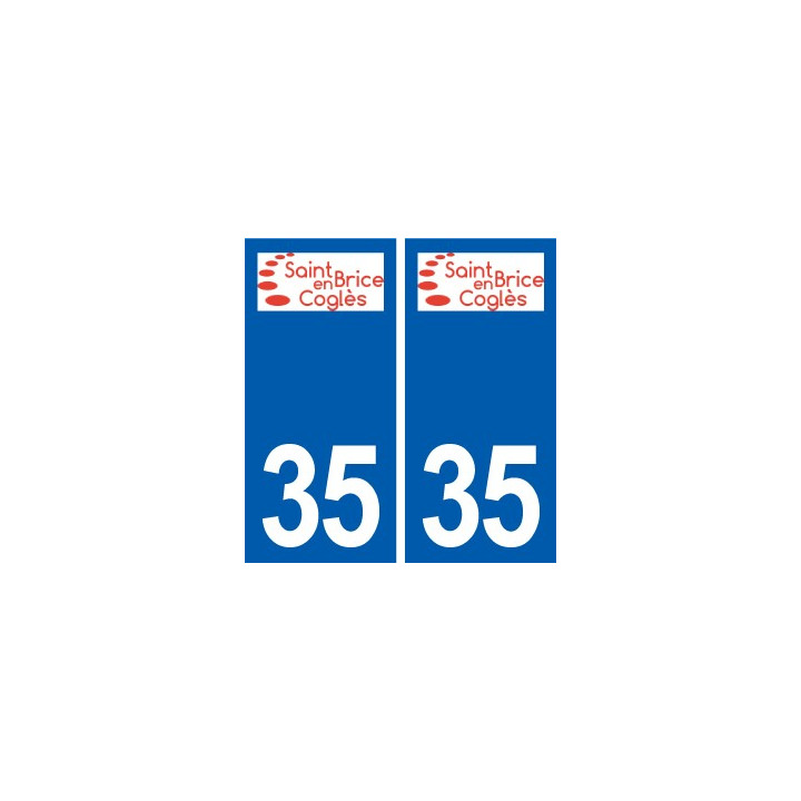 35 Saint Brice en Coglès logo  autocollant plaque stickers ville