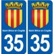 35 Saint Brice en Coglès blason  autocollant plaque stickers ville