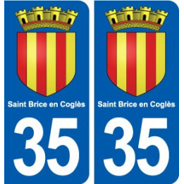 35 Saint Brice en Coglès blason  autocollant plaque stickers ville