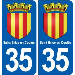 35 Saint Brice en Coglès blason  autocollant plaque stickers ville