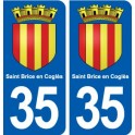 35 Saint Brice en Coglès blason  autocollant plaque stickers ville