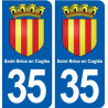 35 Saint Brice en Coglès blason  autocollant plaque stickers ville