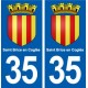 35 Saint Brice en Coglès blason  autocollant plaque stickers ville