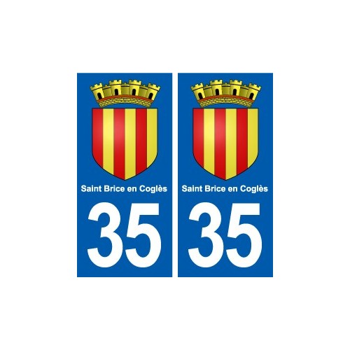 35 Saint Brice en Coglès blason  autocollant plaque stickers ville