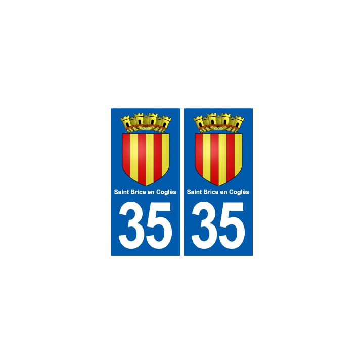 35 Saint Brice en Coglès blason  autocollant plaque stickers ville
