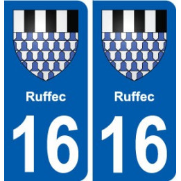 16 Ruffec blason ville autocollant plaque sticker