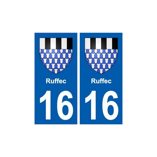 16 Ruffec blason ville autocollant plaque sticker