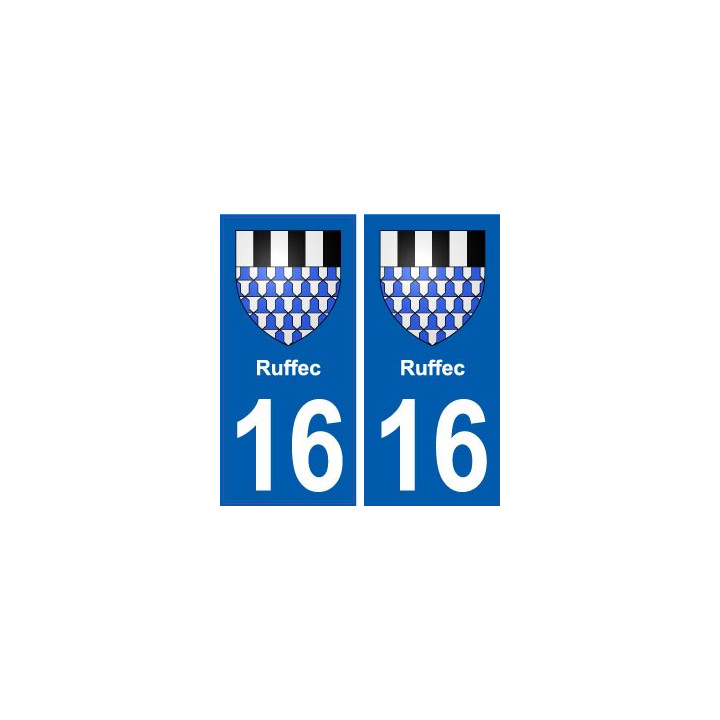 16 Ruffec blason ville autocollant plaque sticker