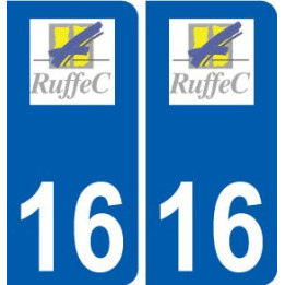 16 Ruffec logo ville autocollant plaque sticker