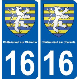 16 Châteauneuf sur Charente blason ville autocollant plaque sticker