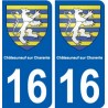 16 Châteauneuf sur Charente blason ville autocollant plaque sticker